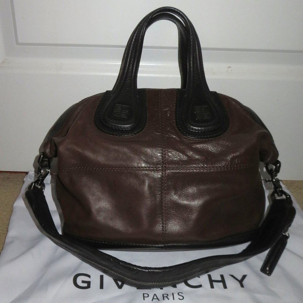 Givenchy Nightingale Small Bi Color Black Brown Lambskin Bag - Picture 4 of 15